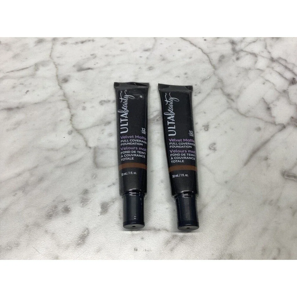 2x ULTA Beauty Velvet Matte Full Coverage Foundation Dark Cool 30ml Each NEW
